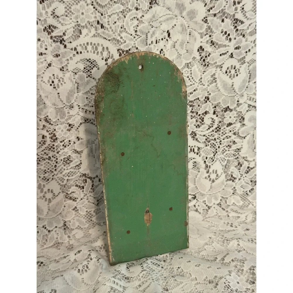 Vintage‎ Primitive Wooden Knife Holder Wall Mount Chippy White Rustic Farmhouse